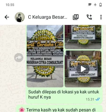 Pengiriman Papan Bunga Duka Kebon Melati